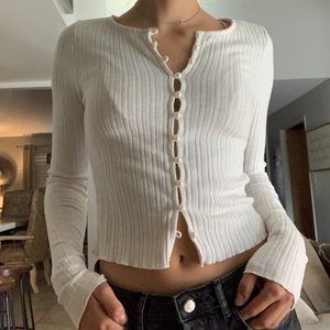 Forever 21 Faux Pearl Button-Front
